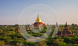 Dhammayazika Pagoda at sunset, Bagan, Myanmar