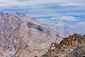 Dhankar gompa Buddhist monastery on a cliff