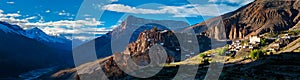 Dhankar Monastery and Village panorama, India