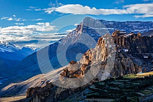 Dhankar monastry perched on a cliff in Himalayas, India