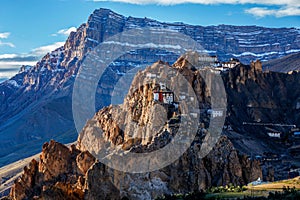 Dhankar monastry perched on a cliff in Himalayas, India