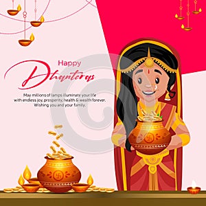 Creative banner design of Happy Dhanteras
