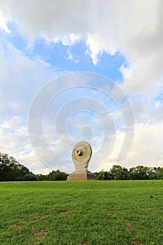 Dharmacakra at Phutthamonthon.Buddhist park in Nakhon Pathom Province,Thailand