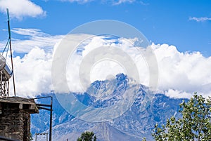 Dhaulagiri mountain range. Snowy peak. Nepal, Annapurna circuit trek