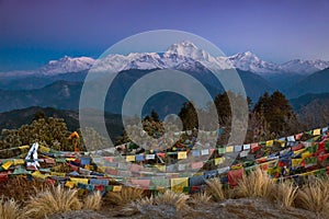 Dhaulagiri before sunrise from the top of Poon Hill. Nepal