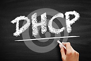 DHCP - Dynamic Host Configuration Protocol is a network management protocol used on Internet Protocol networks for automatically