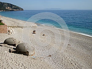 Dhermi village, Drymades beach, South Albania photo