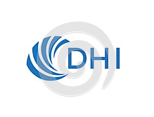 DHI letter logo design on white background. DHI creative circle letter logo concept.