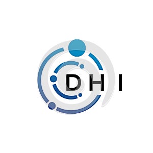 DHI letter logo design on white background. DHI creative initials letter logo concept. DHI letter design