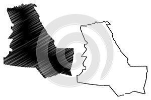 Dhi Qar Governorate map vector