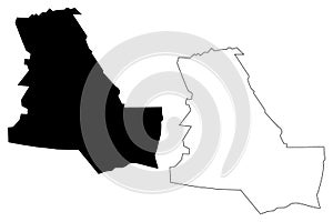 Dhi Qar Governorate map vector