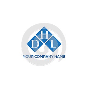 DHL letter logo design on WHITE background. DHL creative initials letter logo concept. DHL letter design