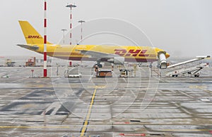 DHL plane at the airfield