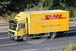 DHL truck on motorway