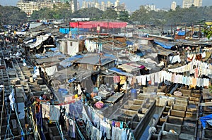 Dhobi Ghat in Mumbai, India.