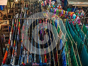Dhobi Ghat is a well known open air laundromat in Mumbai