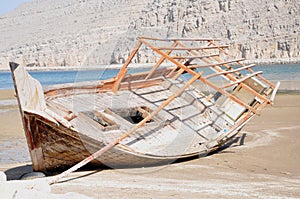 Dhow being built at the coast