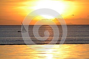 Dhow Boat at sunset