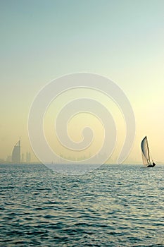 Dhow and Burj Al Arab in the Gulf