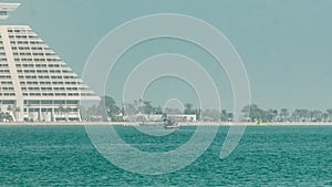 A dhow going to harbour in Doha timelapse, Qatar