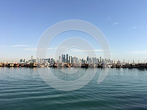 Dhow Harbour and the Doha skyline