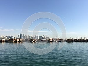 Dhow Harbour and the Doha skyline