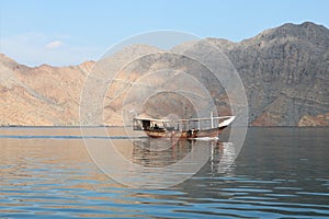 Dhow in Khasab Bay, Oman