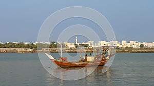 A Dhow Moored in Ras al Khaimah`s Creek