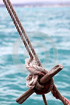 Dhow Sail Boat Rigging In Zanzibar