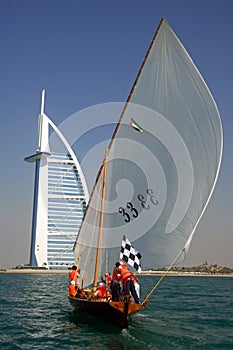 Dhow Sailing To Burj Al Arab