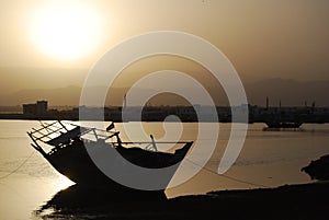 Dhow at sunset