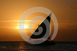 Dhow at sunset