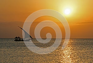 Dhow sunset zanzibar