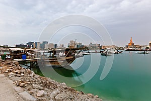 Dhows in Doha Bay