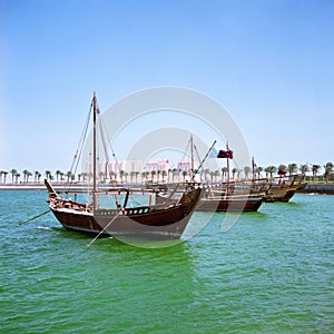 Dhows in Doha Bay