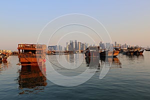 Dhows in Doha Bay