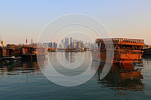 Dhows in Doha Bay