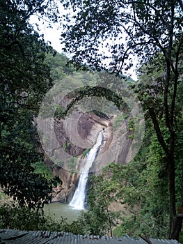 The dhunhidha waterfall in sri lanka