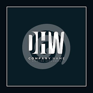 DHW Vector Logo Template - Creative Icon for Initial Letters D, H and W