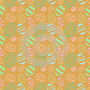 Easter Eggs with seamless ornament pattern, Vector