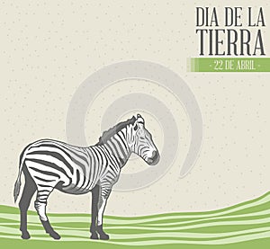 Dia de la tierra - Earth Day spanish text illustration with vintage background photo