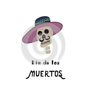 Dia De Los Muertos Day of the dead lettering. Illustration for poster,banner, card