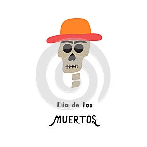 Dia De Los Muertos Day of the dead lettering. Illustration for poster,banner, card