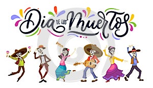 Dia de los Muertos greeting card for Day of the Dead. Greeting v