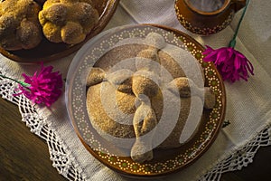 Dia de los muertos Mexican bread of the dead 2 of november day of the deads zoom photo