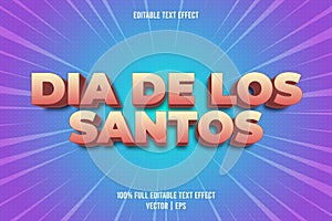 Dia de Los Santos editable text effect embossed comic style