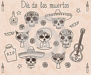 Dia de muertas background, great design for any purposes. Vector eps10.