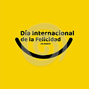 Dia Internacional de la Felicidad Vector Template Design Illustration photo