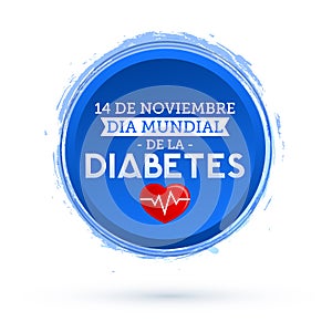 Dia mundial de la Diabetes, World Diabetes Day 14 november spanish text photo