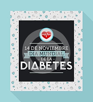 Dia mundial de la Diabetes - World Diabetes Day 14 november spanish text. photo